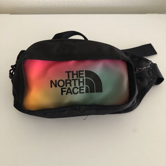 The North Face Waist Pack Fanny Pack Belt Bag – Black with Multicolor Front Pane - Picture 2 of 10